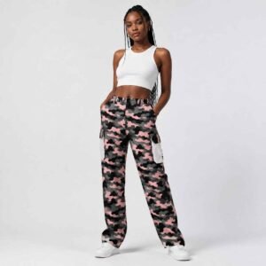 Black Pink Camo Cargo Pants