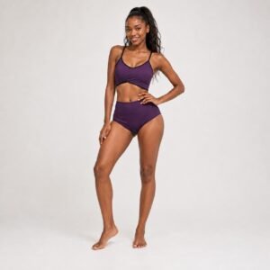 Purple Cut-Out High Waist Bikini Set