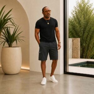 Charcoal Grey Utility Cargo Shorts
