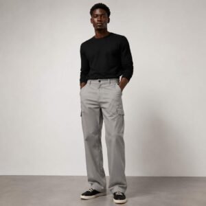 Light Grey Utility Cargo Pants