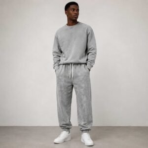 Grey Pinstripe Relaxed Jogger Pants