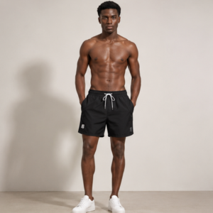 Black Minimal Swim Trunks