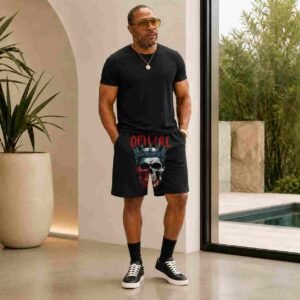 Black Official Graphic Shorts