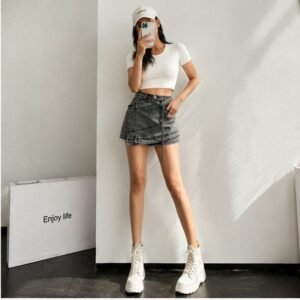 Women's Irregular Splicing Denim Skirt