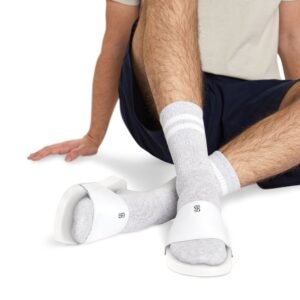 Men's Removable-Strap Slide Sandals — Adjustable White Comfort Slides