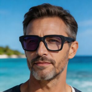 Fashion Square Frame Color-Changing Sunglasses For Men,